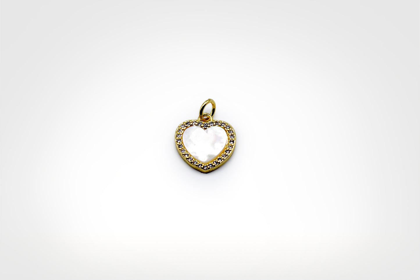 Mother of Pearl Heart with Studs Charm