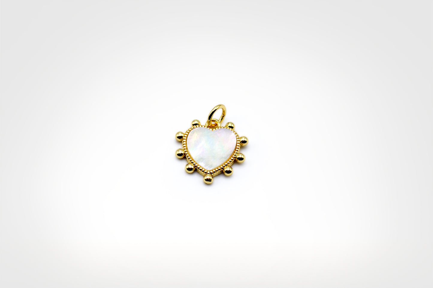 Mother of Pearl Heart with Spikes Charm