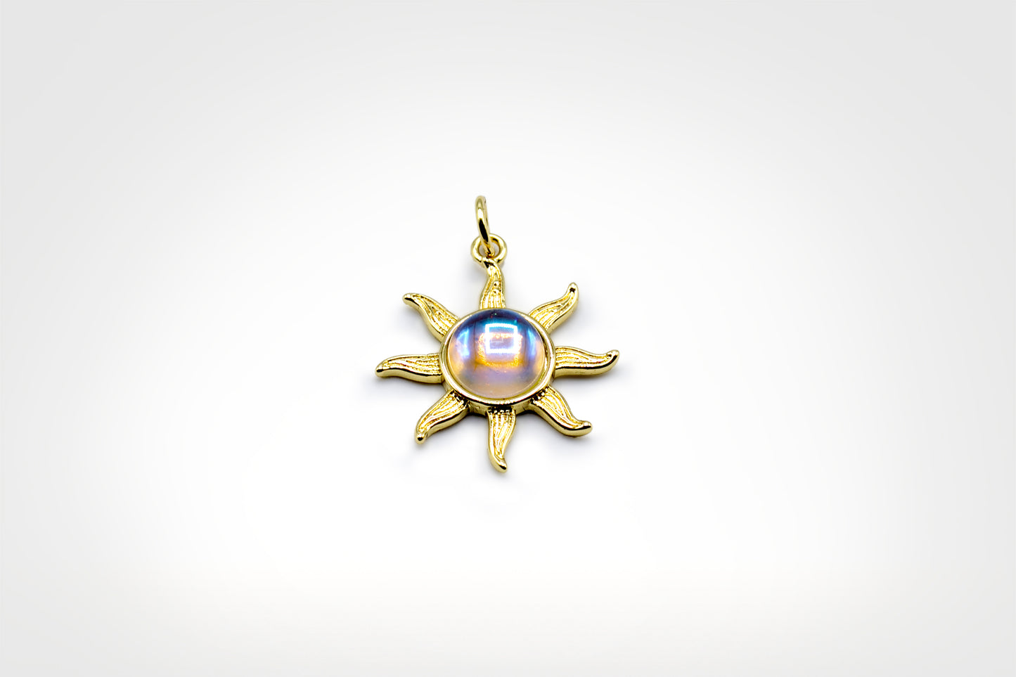 Sun with Glass Charm 18K Gold filled / Silver