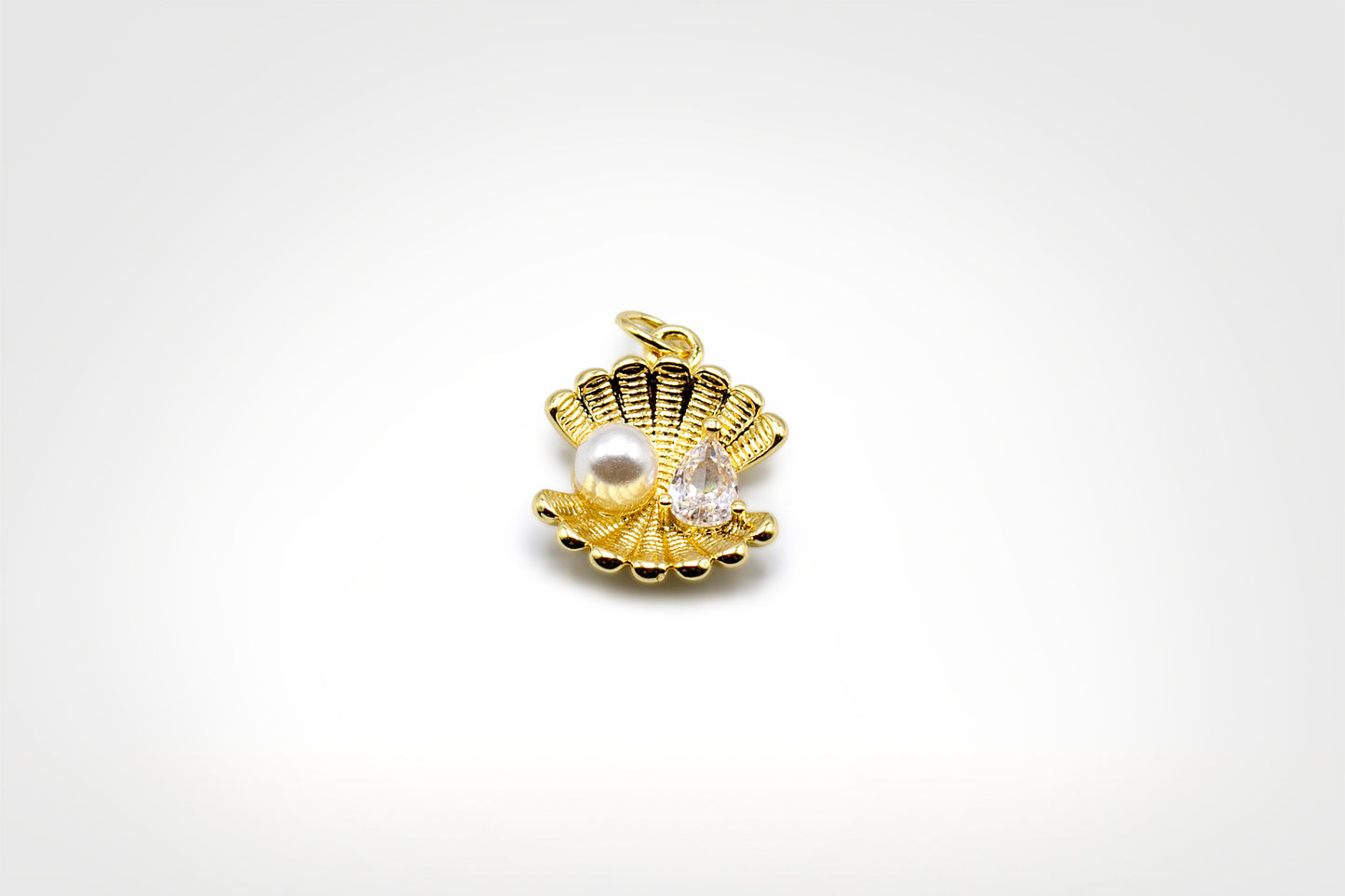 Pearl Jewel Shell Charm 18K Gold Filled / Silver