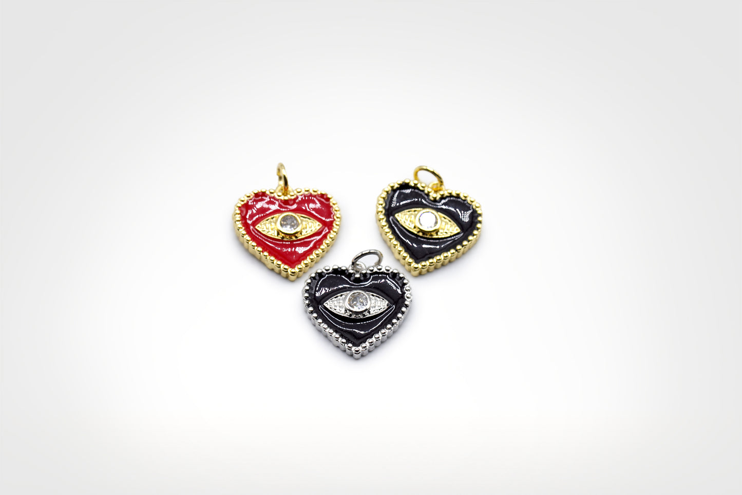 Heart Evil Eye Charm 18K Gold Filled / Silver