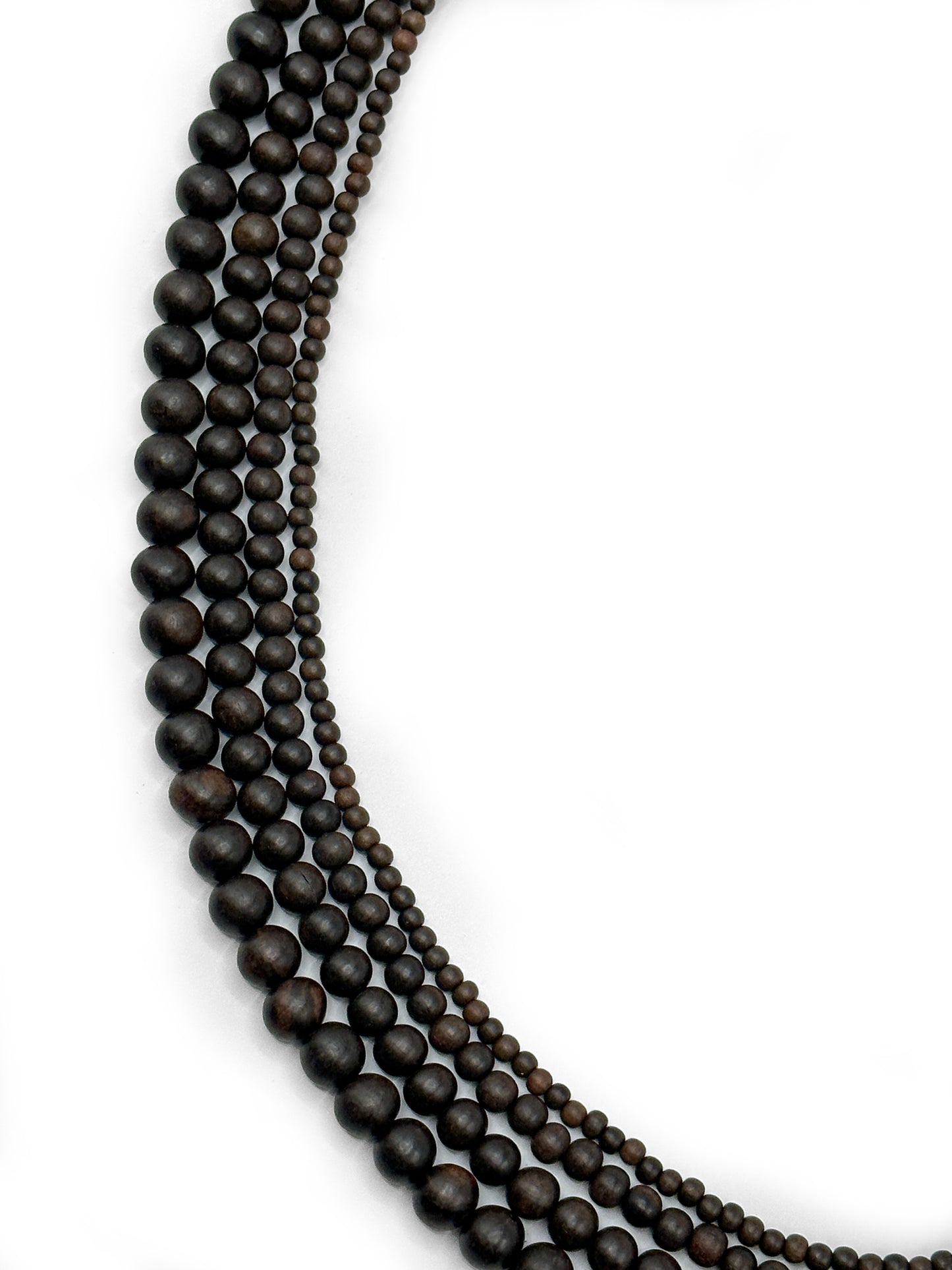 Unpolished - Tiger Ebony Beads – 16″ Strand