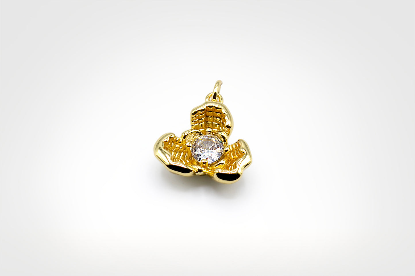 Trillium Flower Charm 18K Gold Filled