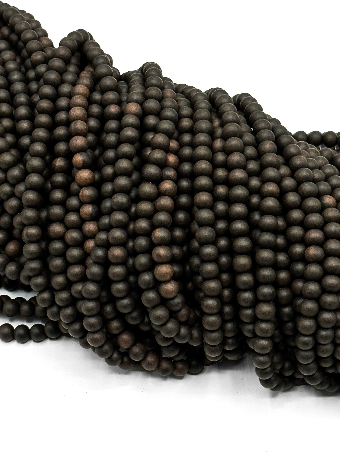 Unpolished - Tiger Ebony Beads – 16″ Strand