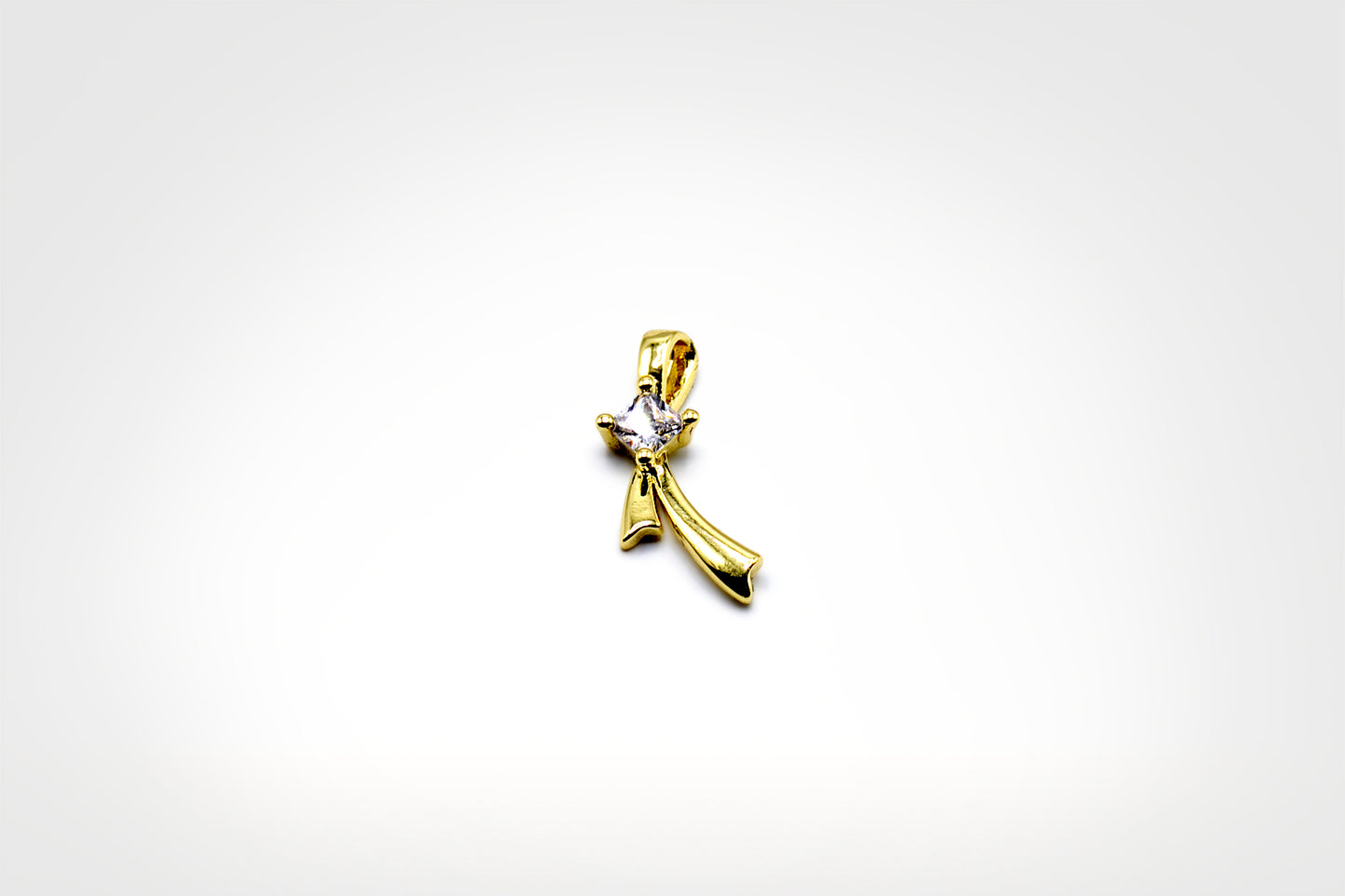 Half Bow with Stud Charm 18K Gold Filled