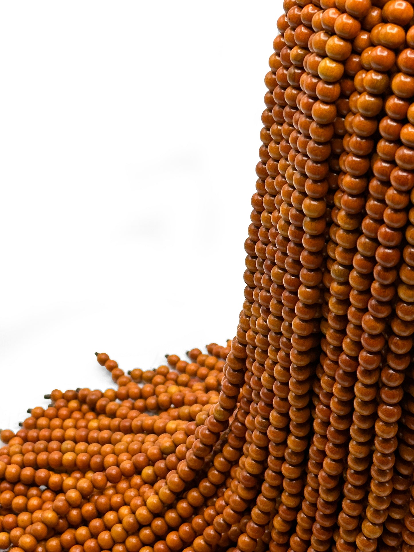 Red/Sibucao Wood Beads – Polished – 16″ Strand