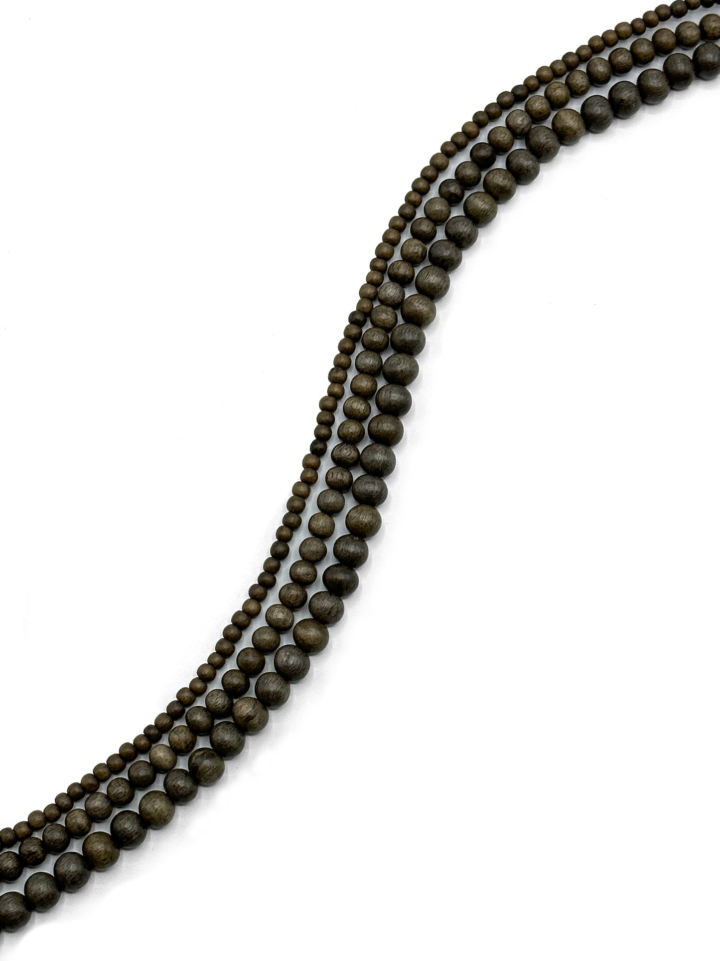 Grey Wood Beads – Polished – 16″ Strand