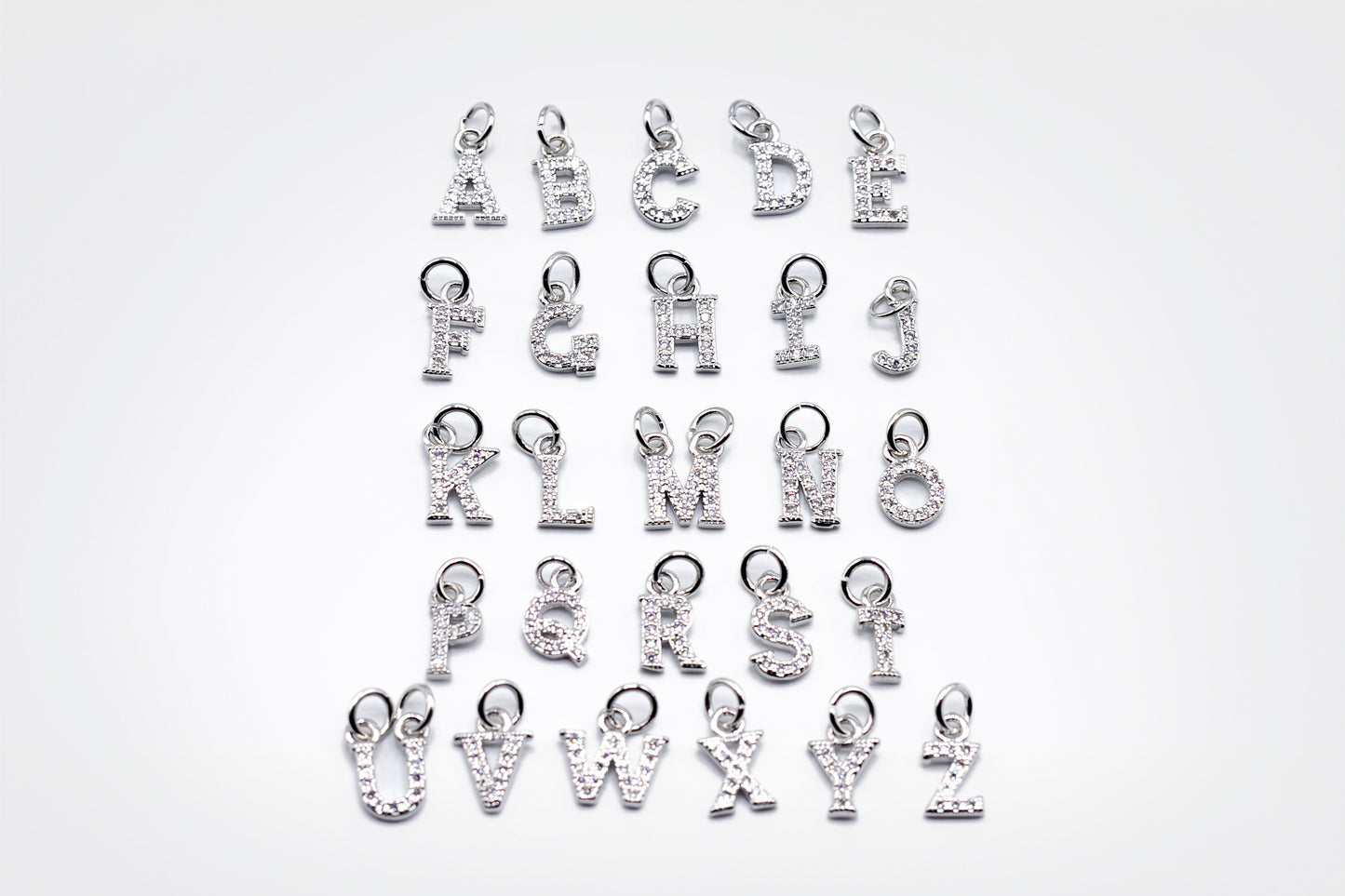 Small Flat Letter With Studs Charm 18K Gold Filled / Silver