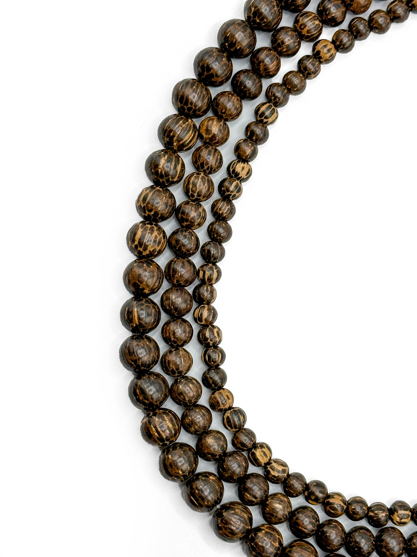 Palm Wood Beads – Polished – 16″ Strand