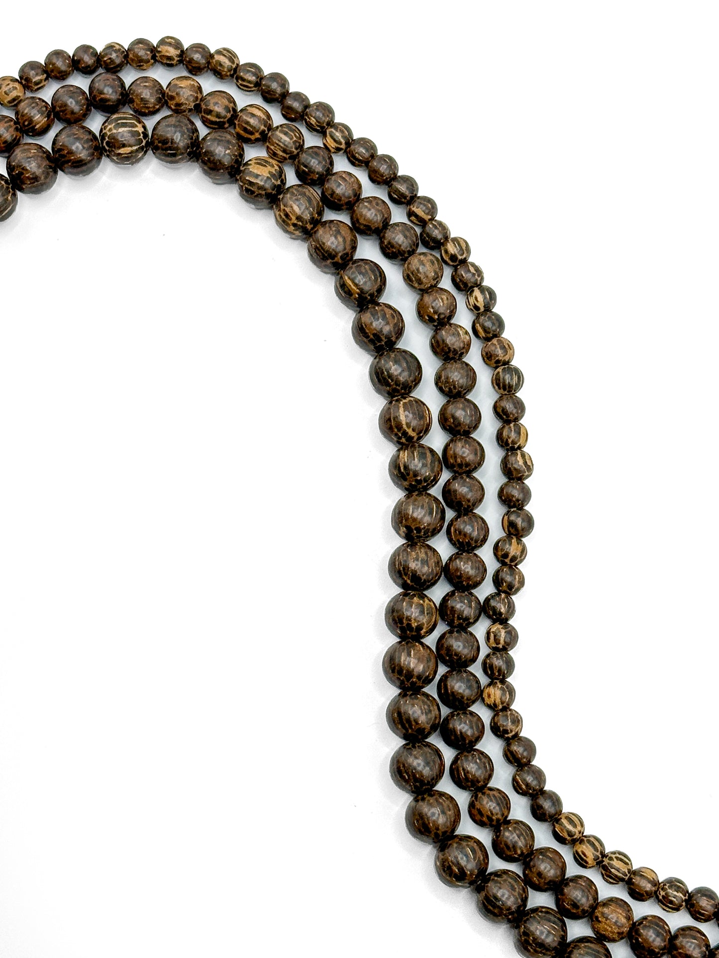 Palm Wood Beads – Polished – 16″ Strand