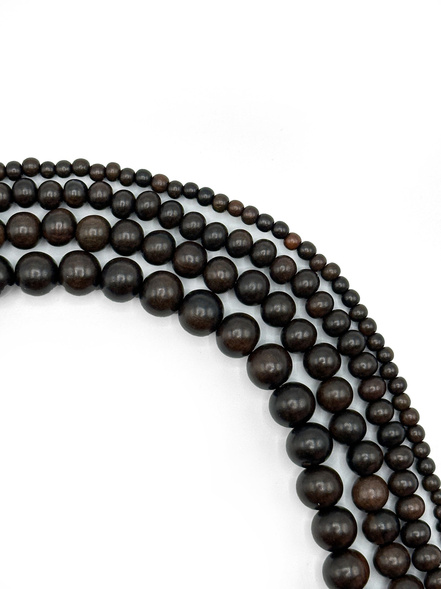 Tiger Ebony/Kamagong Wood Beads – Polished – 16″ Strand