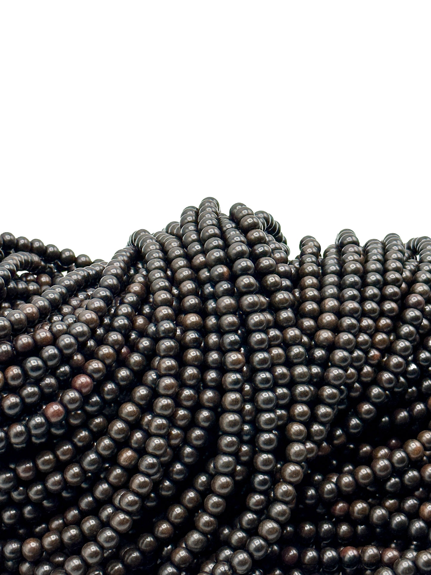 Tiger Ebony/Kamagong Wood Beads – Polished – 16″ Strand