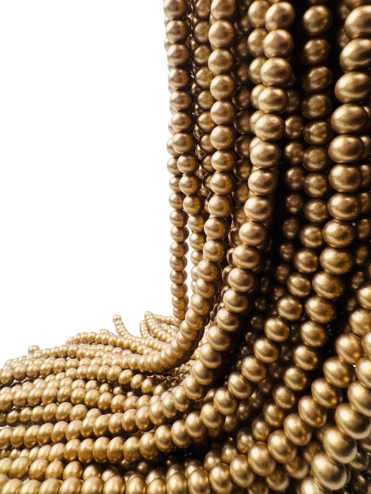 Metallic Gold Wood Beads DIY Jewelry Necklace Bracelet 6mm 8mm in 16” Strand
