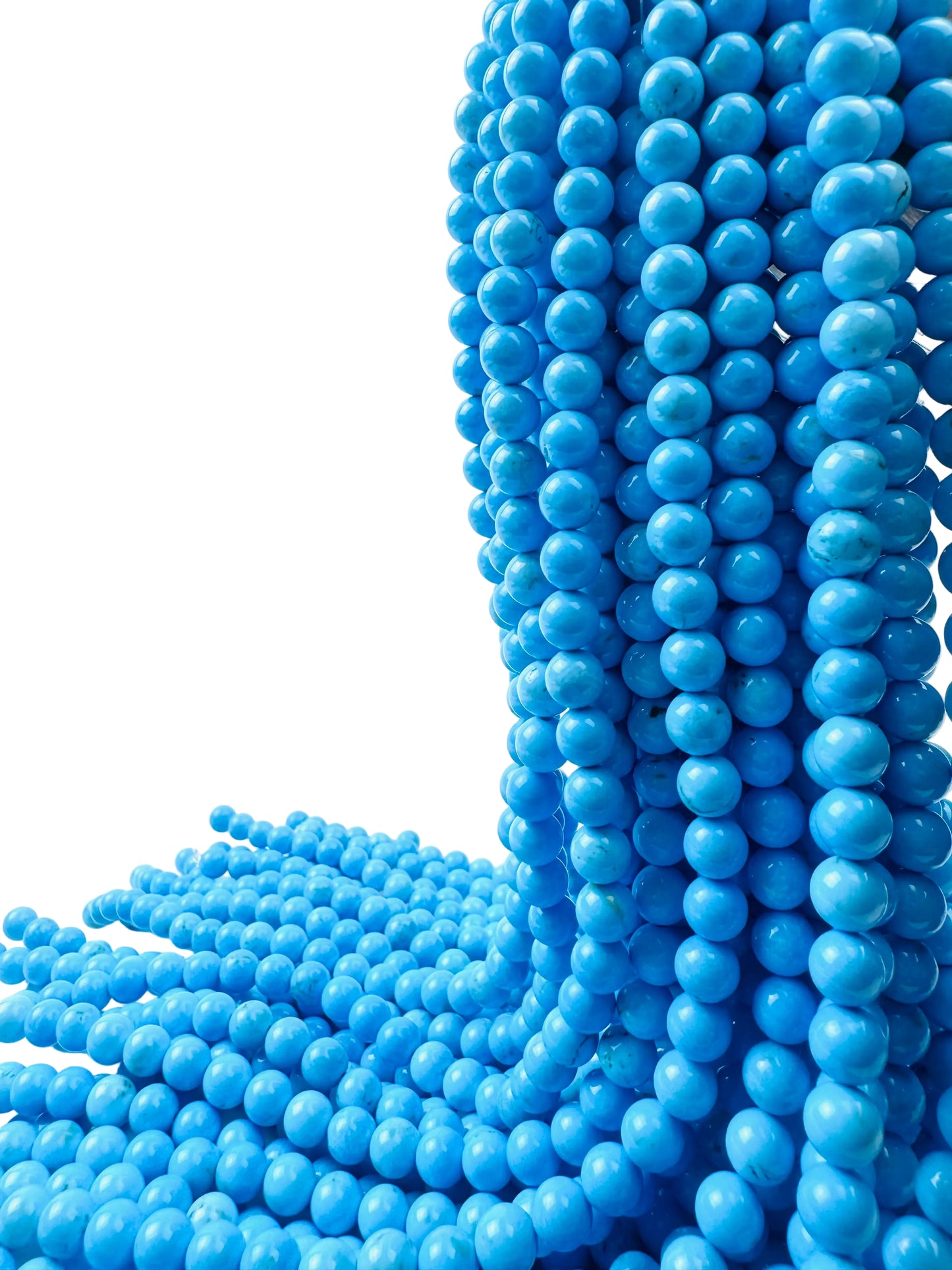 Turquoise Beads Light Blue Triple A Genuine Natural Gemstone 4mm 6mm 8mm in 15" strand