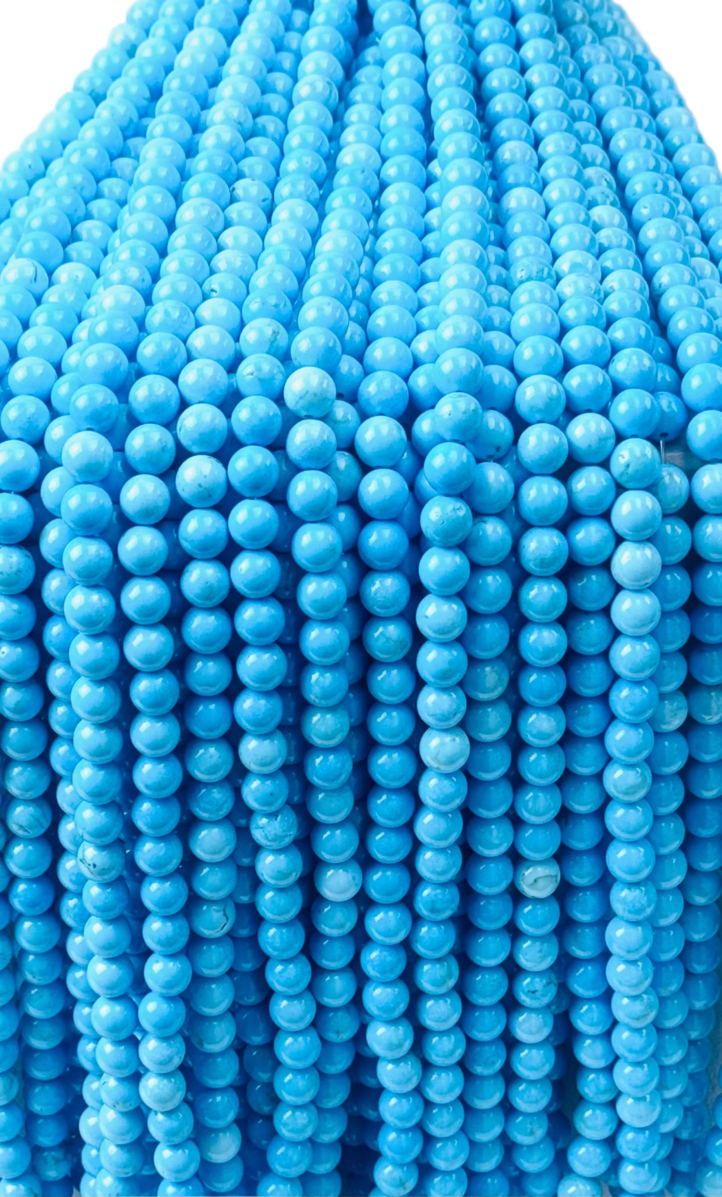 Turquoise Beads Light Blue Triple A Genuine Natural Gemstone 4mm 6mm 8mm in 15" strand