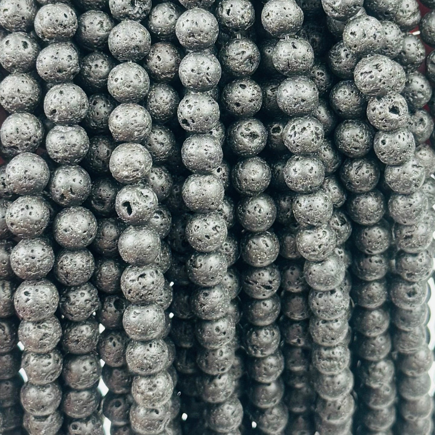 Lava Beads Triple A Genuine Natural Gemstone 6mm 8mm in 15" strand