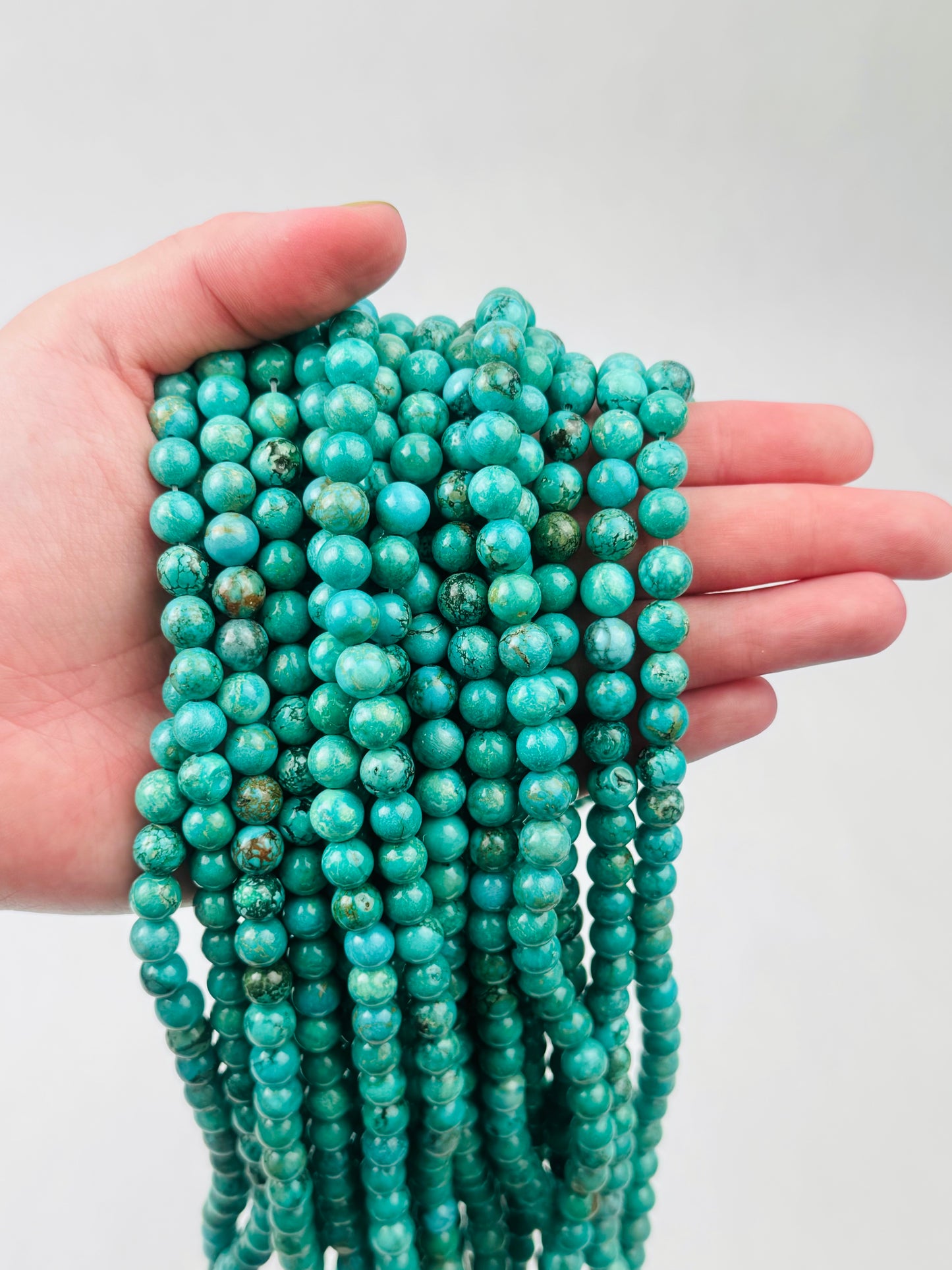 African Turquoise Beads Triple A Genuine Natural Gemstone 8mm in 15" strand