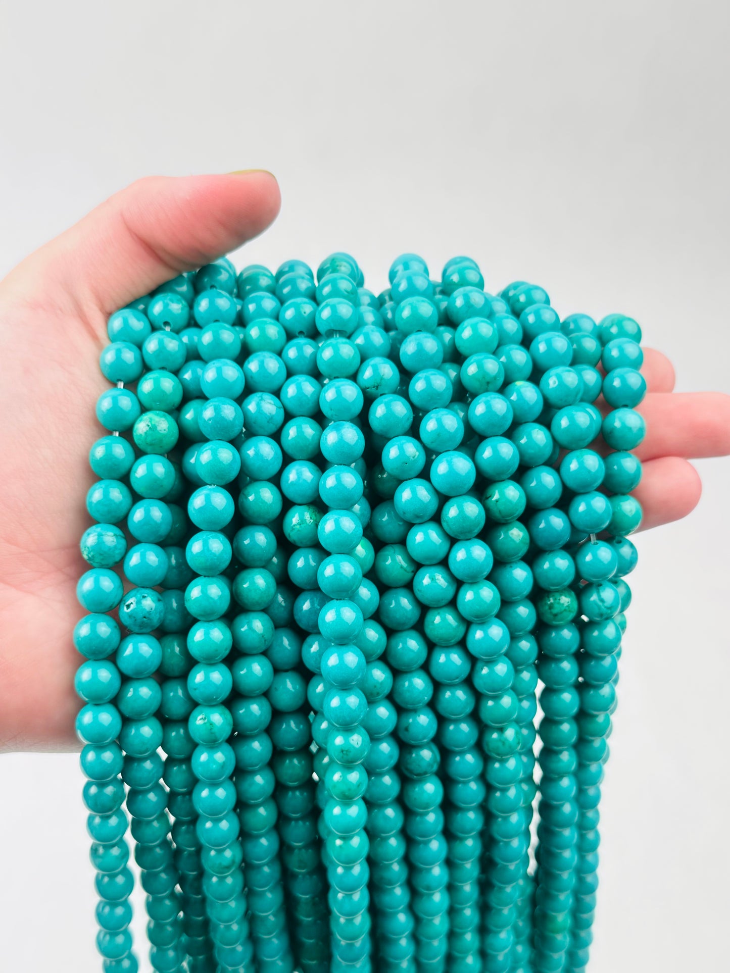 Turquoise Beads Green Triple A Genuine Natural Gemstone 4mm 6mm 8mm in 15" strand