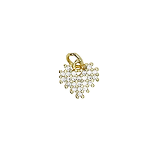 Crystal Heart Charm Pendant 18K Gold Filled