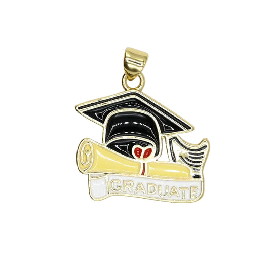 Large Graduate Charm Pendant 18K Gold Filled