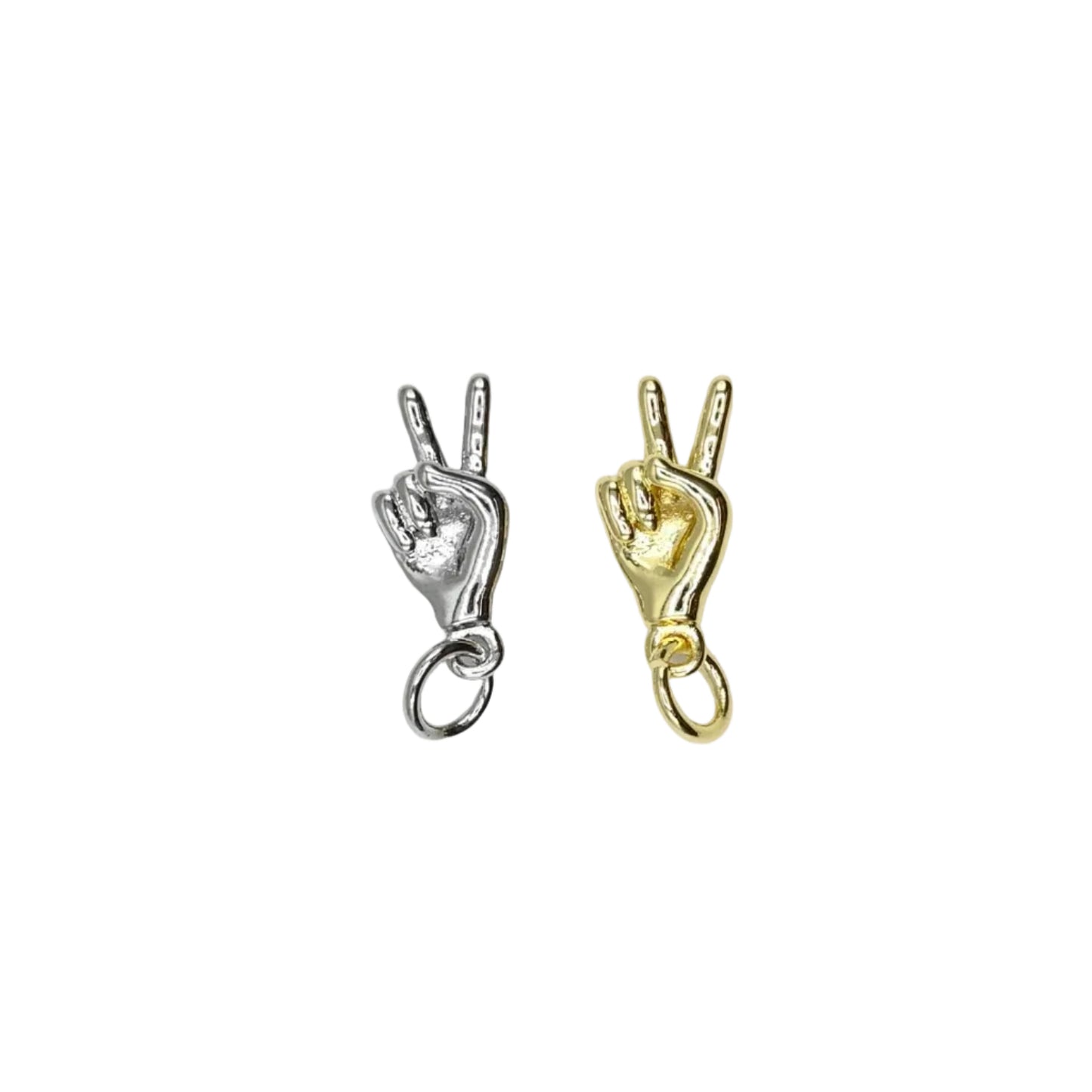 Peace Sign Charm 18K Gold Filled & Silver