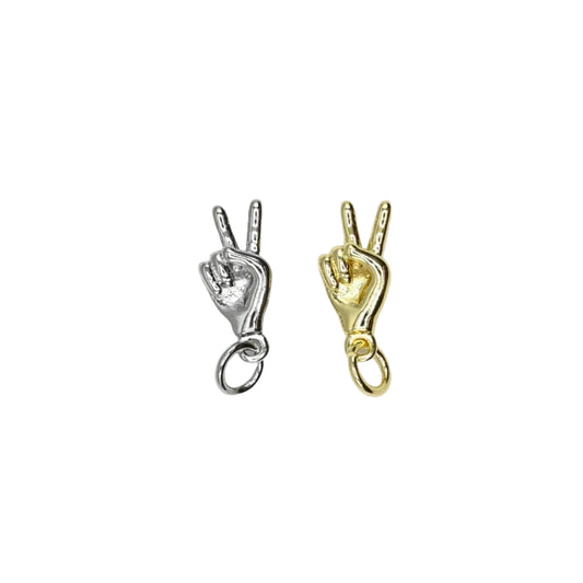 Peace Sign Charm 18K Gold Filled & Silver