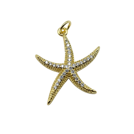 Large Starfish Charm Pendant 18K Gold Filled