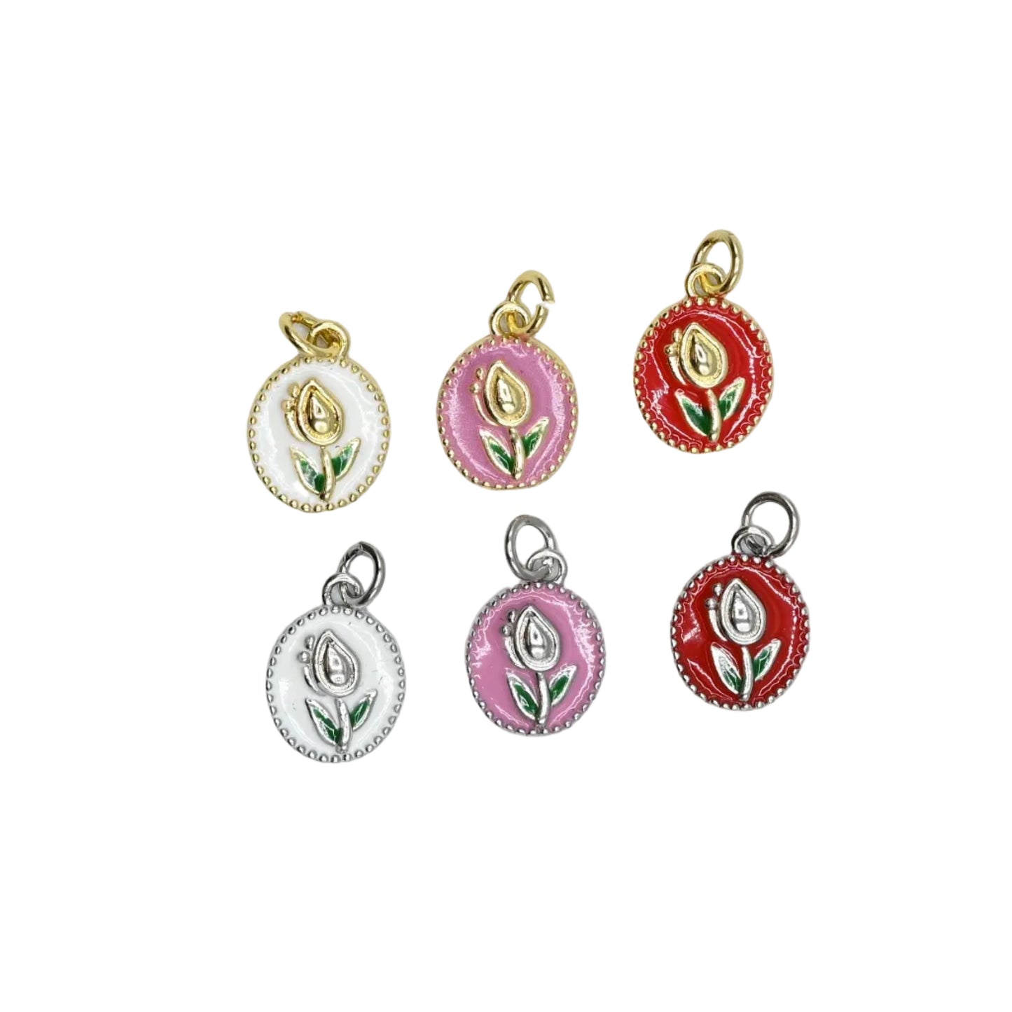 Mini Rose Charm Pendant 18K Gold Filled / Silver