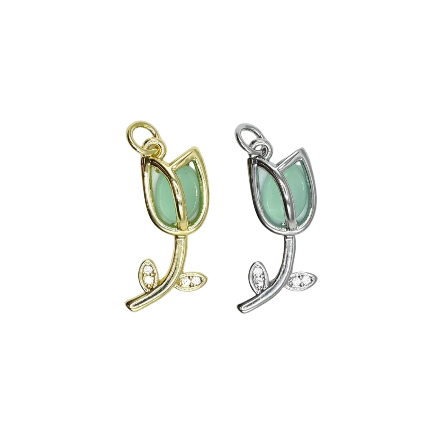Tulip Charm Pendant 18K Gold Filled / Silver