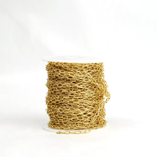 Oval Round Paperclip Chain 18K Gold-Filled