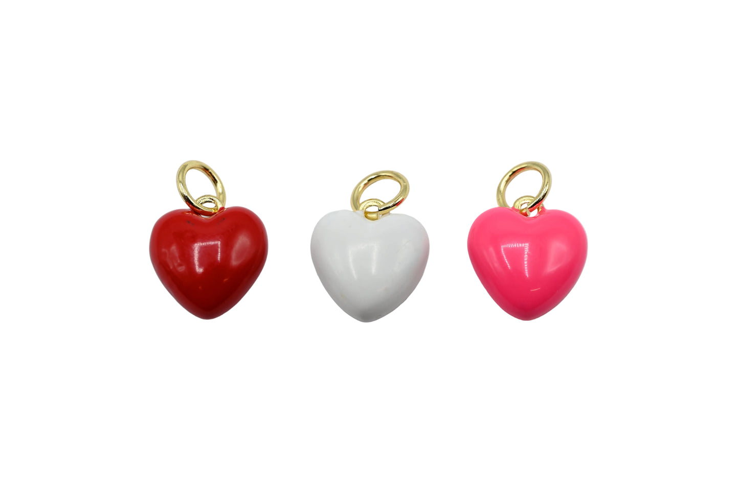 Puffy Heart Charm Pendant 18K Gold Filled