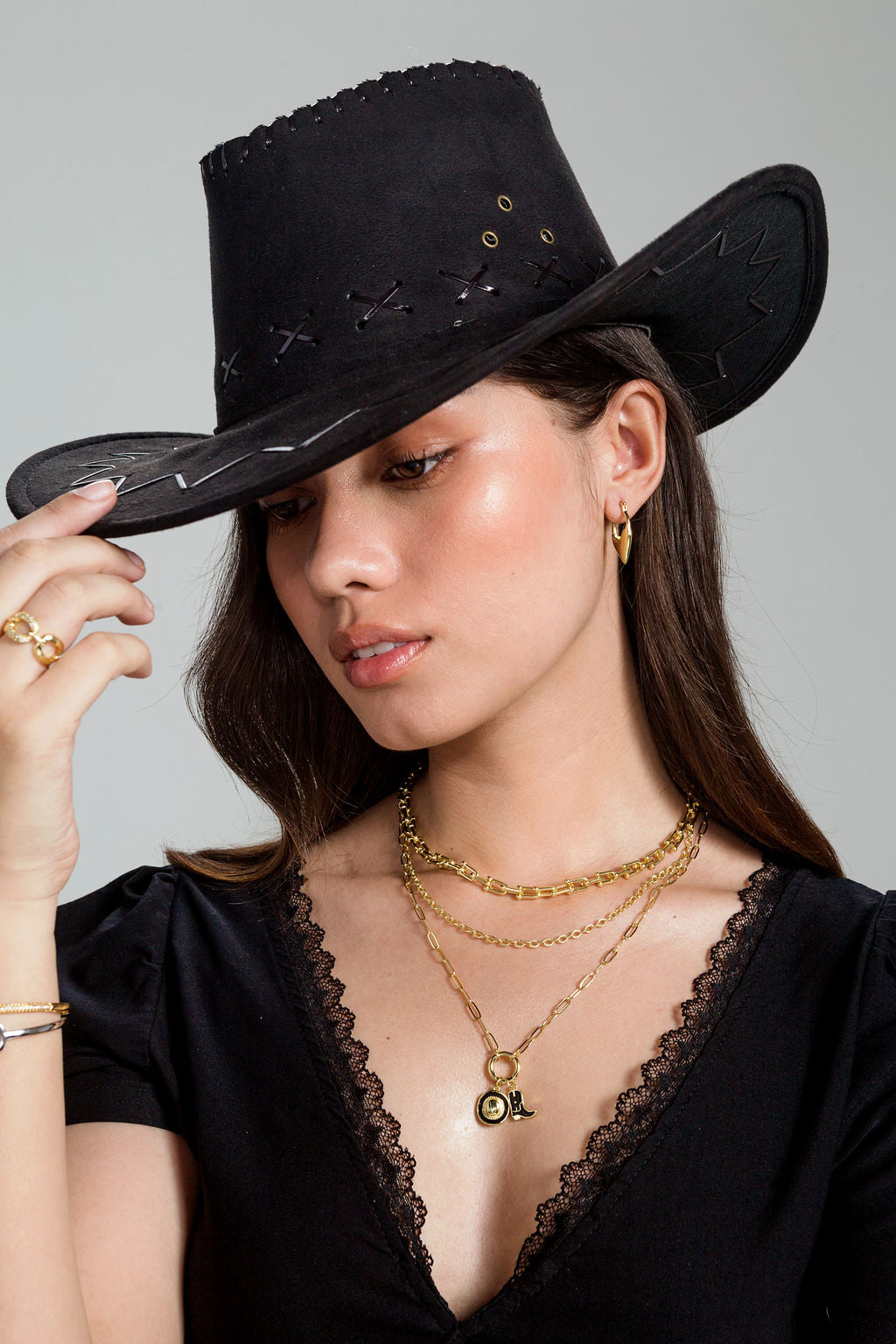 Cowboy Hat Charm Pendant 18K Gold-Filled