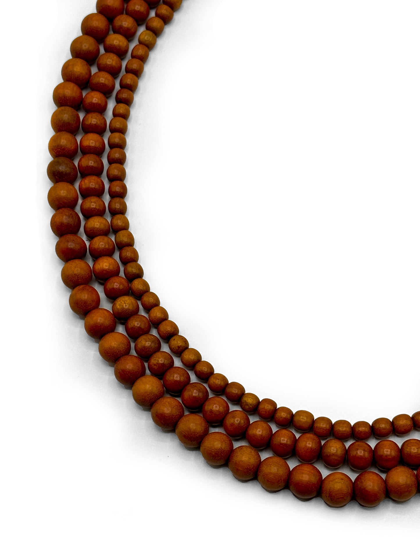 Red/Sibucao Wood Beads – Polished – 16″ Strand