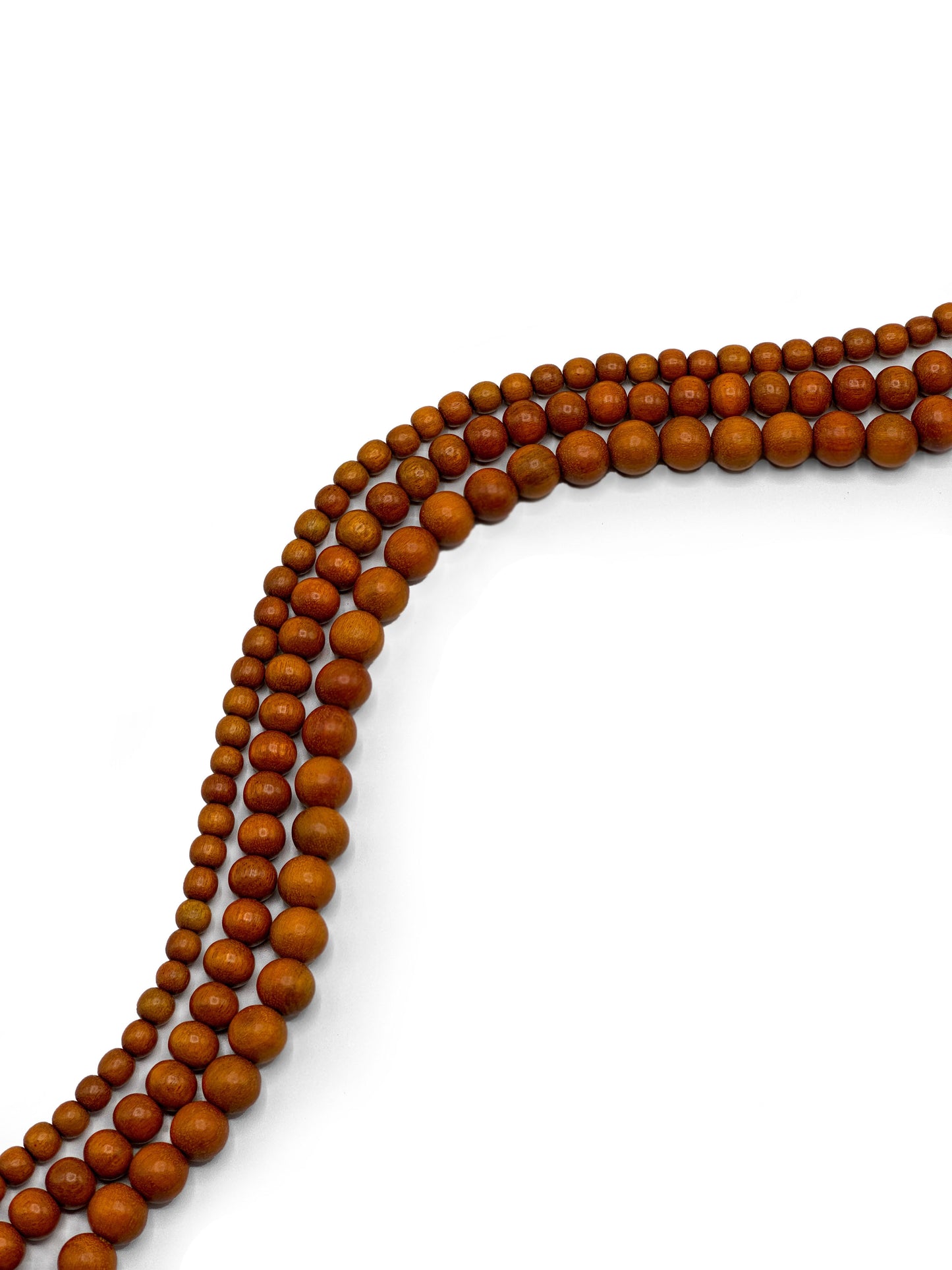 Red/Sibucao Wood Beads – Polished – 16″ Strand