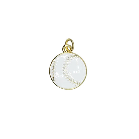 Baseball Charm Pendant  18K Gold Filled
