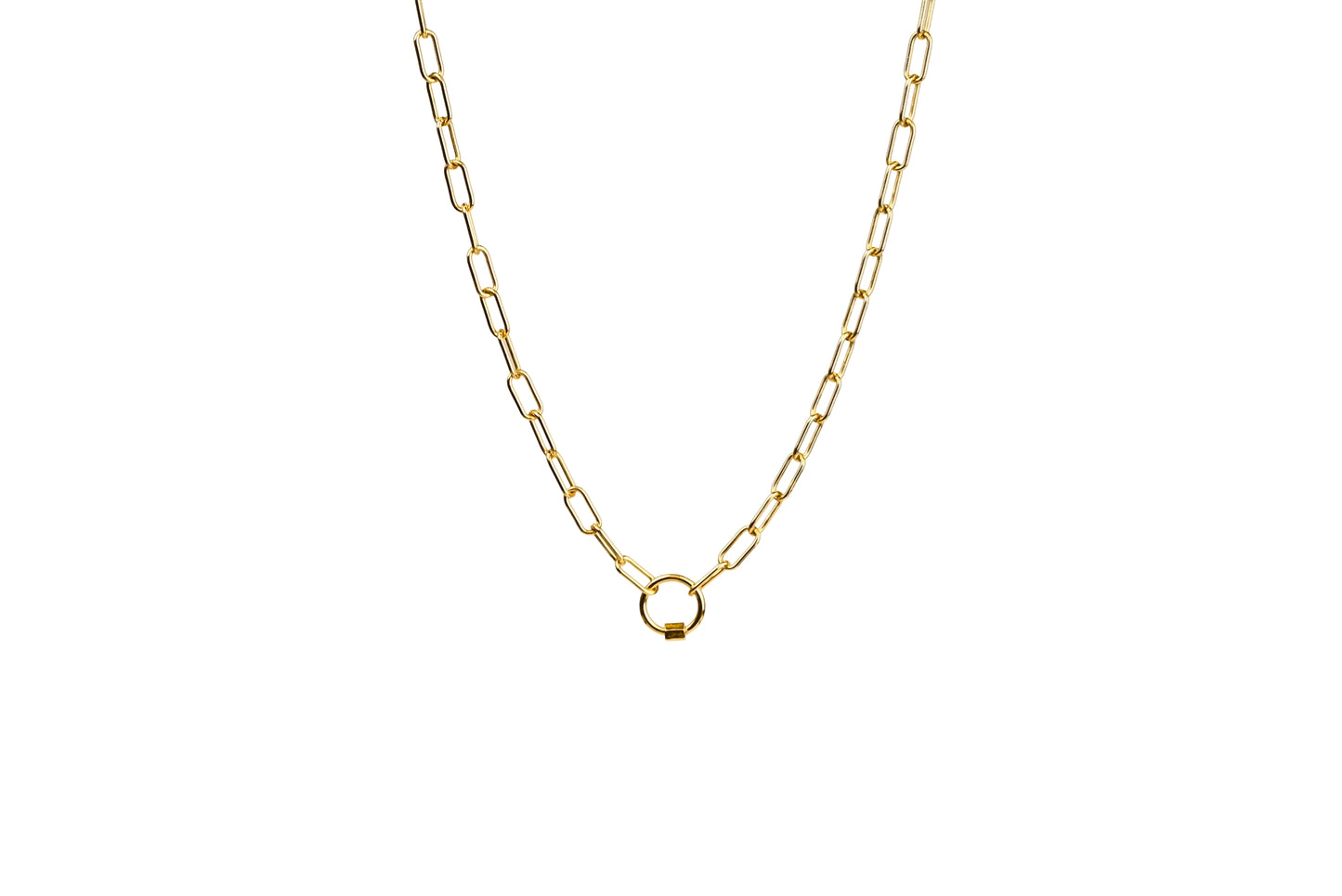 Chunky Circle Screw Enhancer Charm Necklace | 18K Gold-Filled