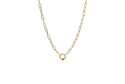 Chunky Circle Screw Enhancer Charm Necklace | 18K Gold-Filled
