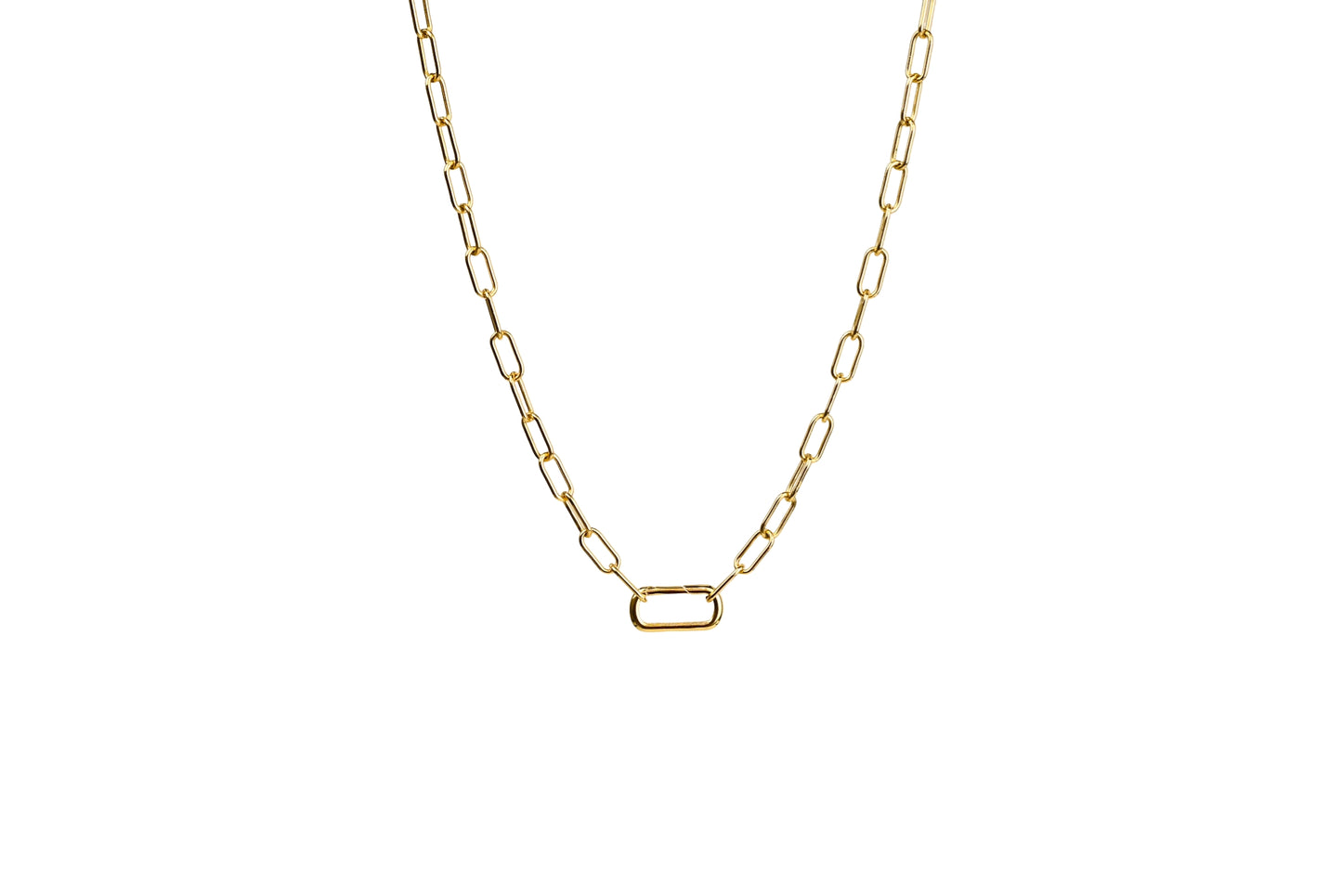 Chunky Plain Rectangular Spring Enhancer Charm Necklace
