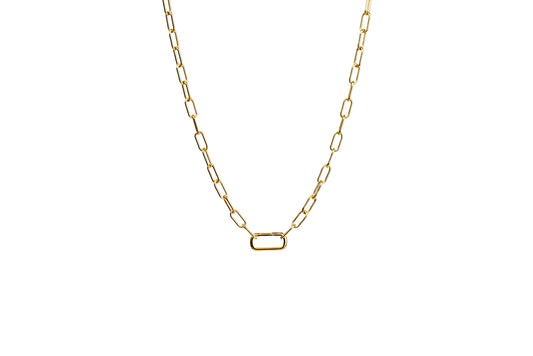 Chunky Plain Rectangular Spring Enhancer Charm Necklace