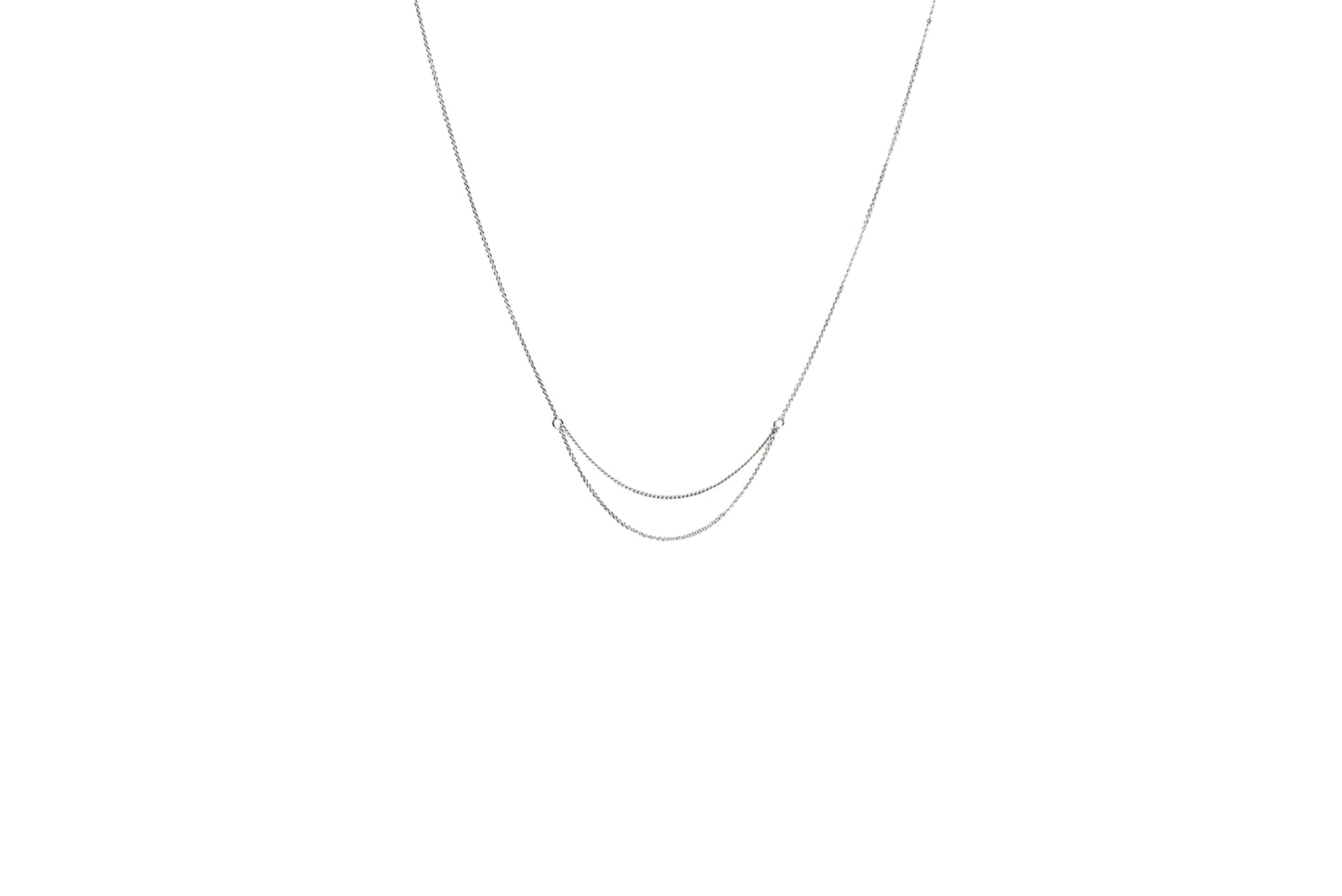 Layered Cable Chain with Open Connector Rings Necklace 18k Gold Filled / Silver