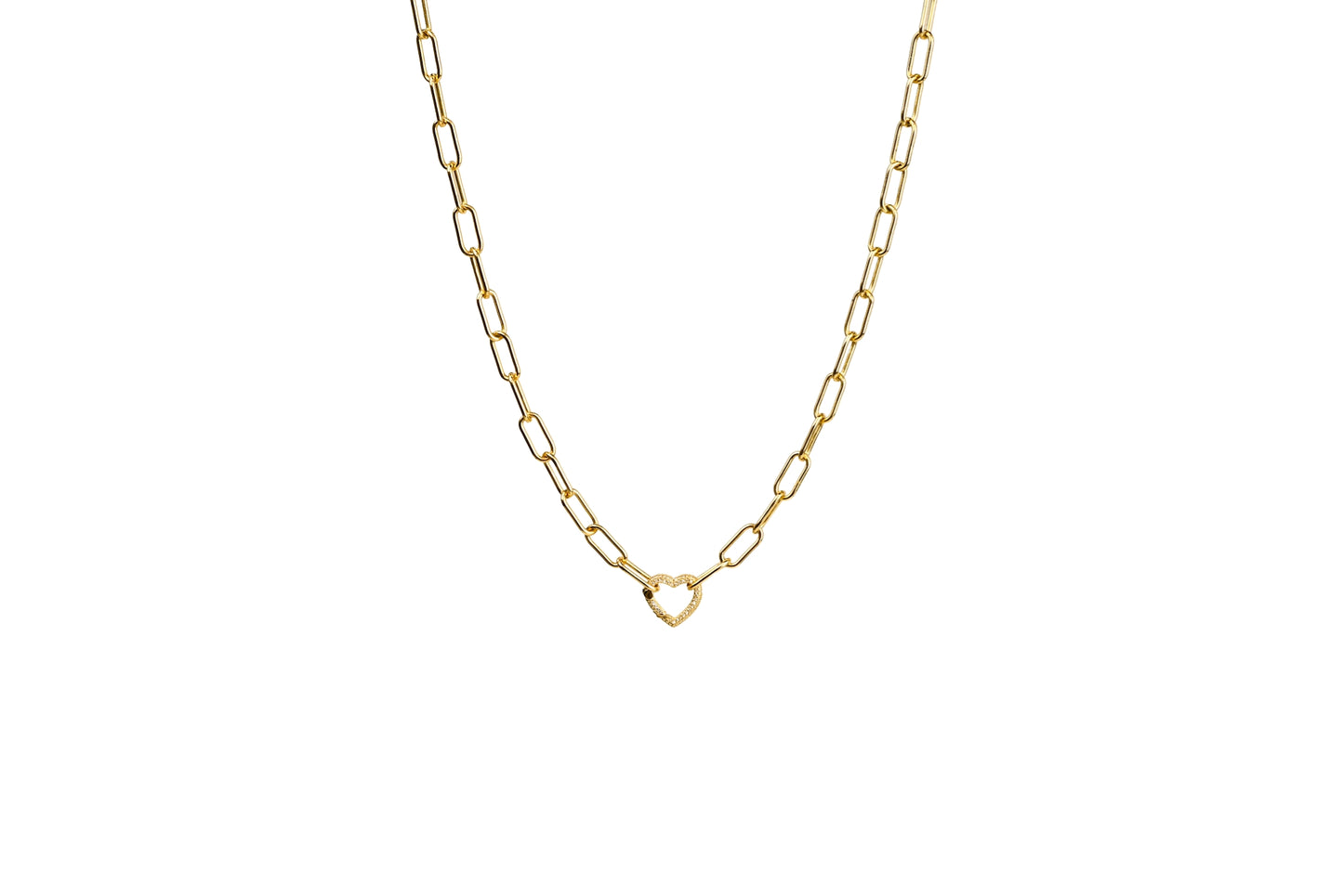 Chunky Diamond Heart Spring Enhancer Charm Necklace