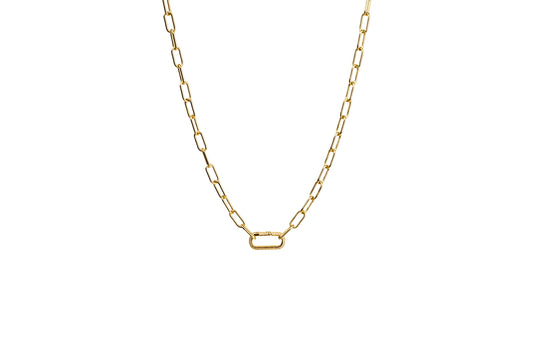 Chunky Diamond Rectangular Spring Enhancer Charm Necklace