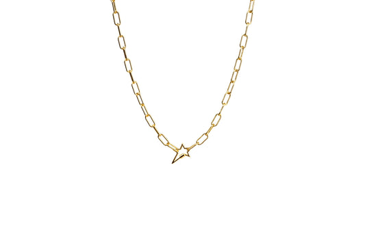 Chunky Elongated Star Screw Carabiner Enhancer Charm Necklace