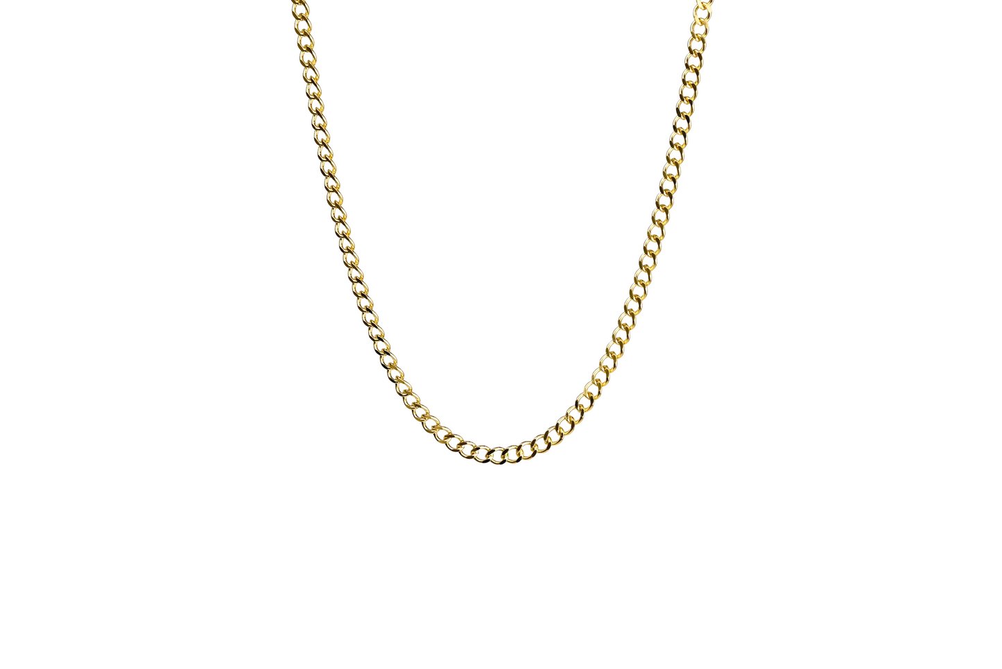 Large Curb Link Necklace 18K Gold Filled / Silver