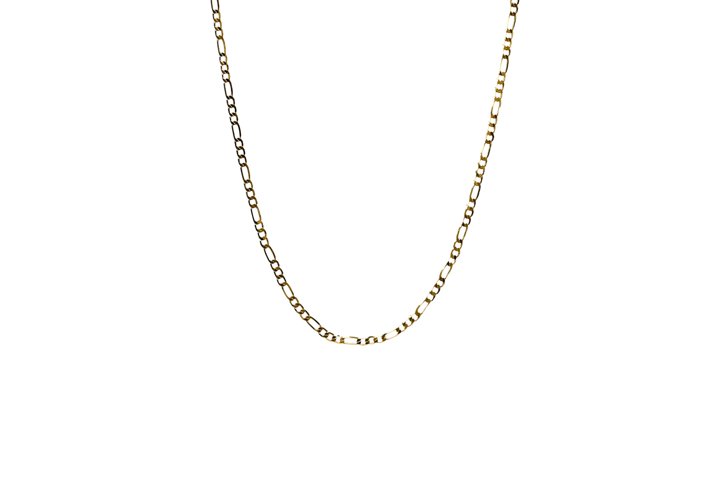Large Figaro Link Necklace Chain 18K Gold Filled / Silver