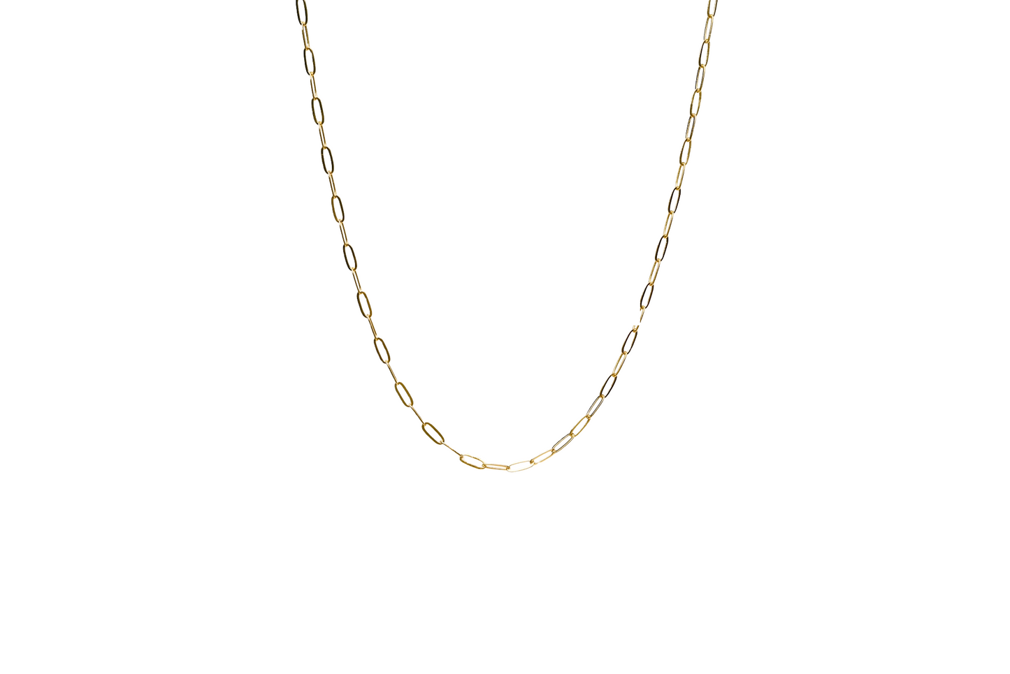 Large Paperclip Necklace Chain 18K Gold Fille / Silver