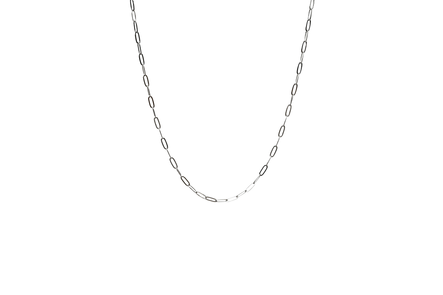 Large Paperclip Necklace Chain 18K Gold Fille / Silver