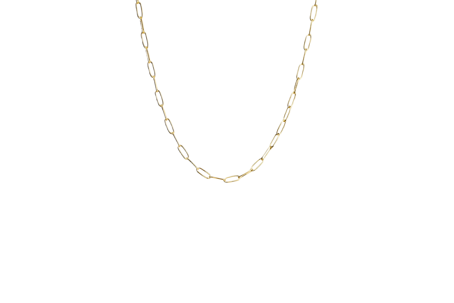 Oval Paperclip Necklace Chain 18K Gold Filled
