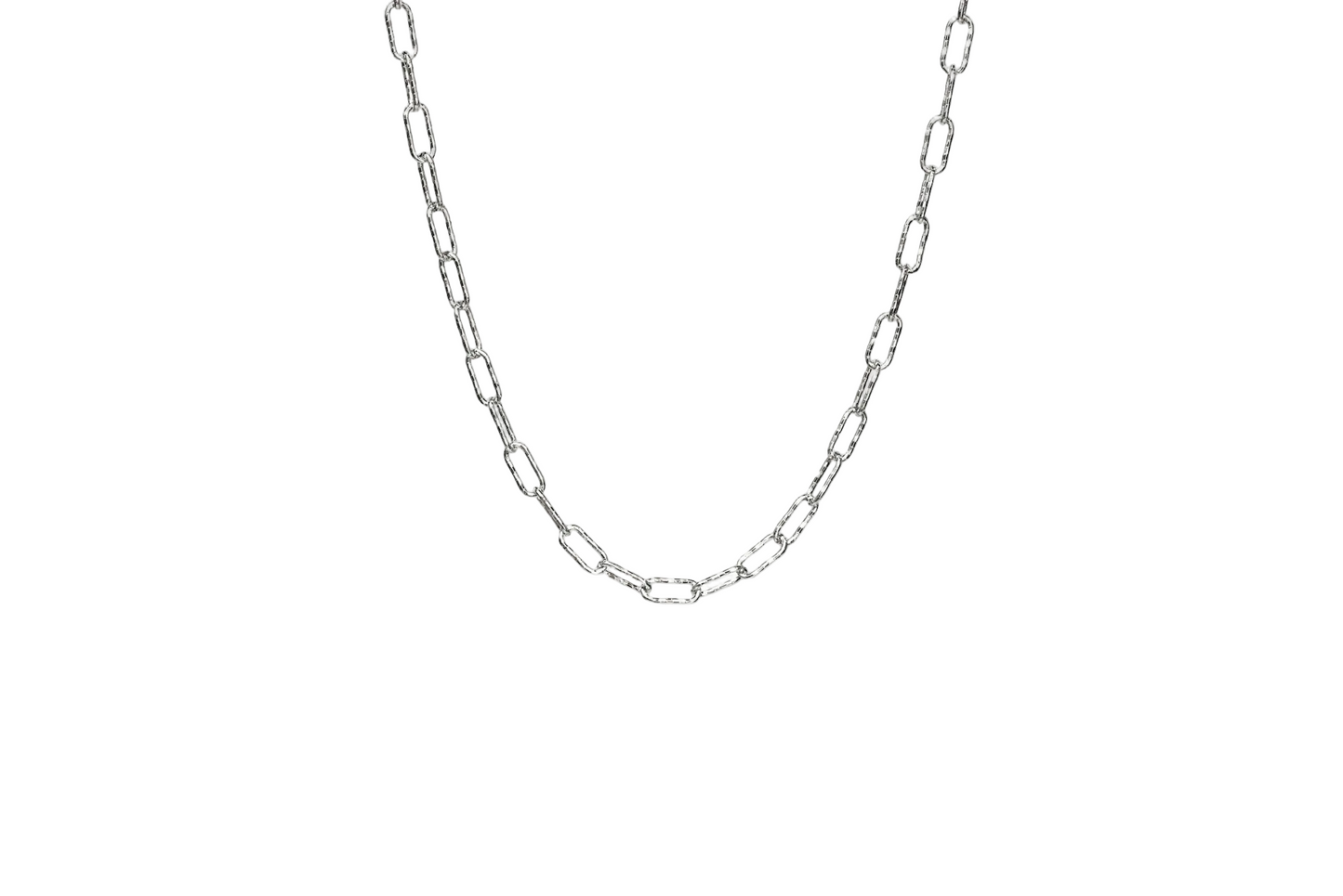 Chunky Oval Rounded Hammered-style Necklace 18K Gold Filled / Silver