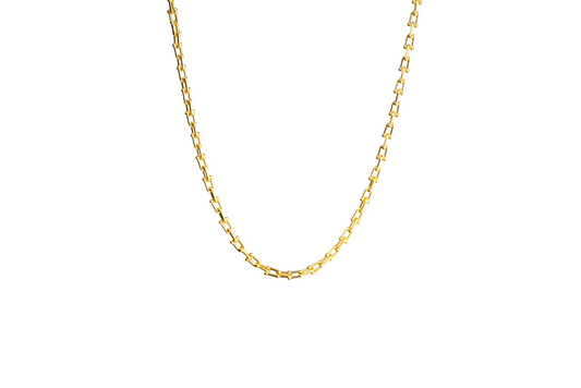 U-shaped Box Link Statement Necklace 18K Gold Filled